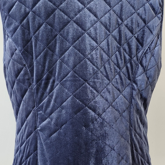 Chico's Navy Quilted Velvet Vest - Picture 3 of 5